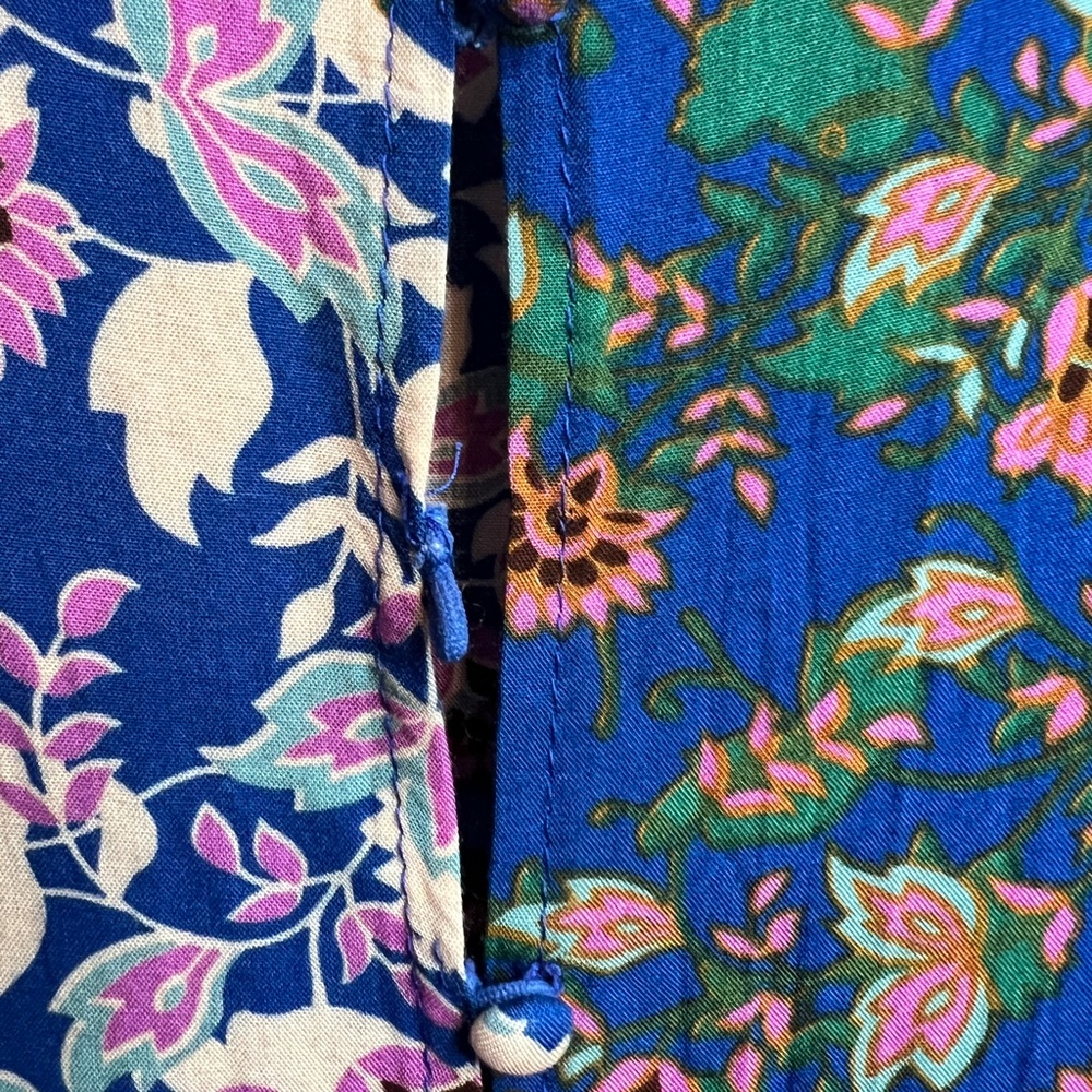 Hayden Los Angeles Colorful Floral Long Boho Duster Bell Sleeve Patchwork Small - Picture 3 of 10